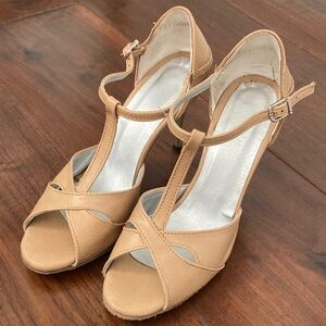 Darcos Argentine Tango Heels Elegant Tan Women's 39